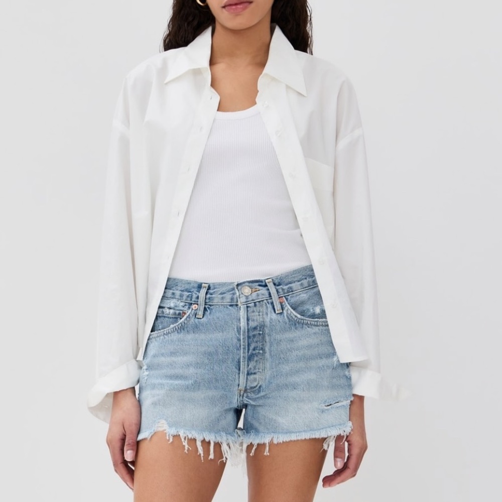 AGOLDE Parker Cutoff Denim Shorts in Swampmeet - size 29